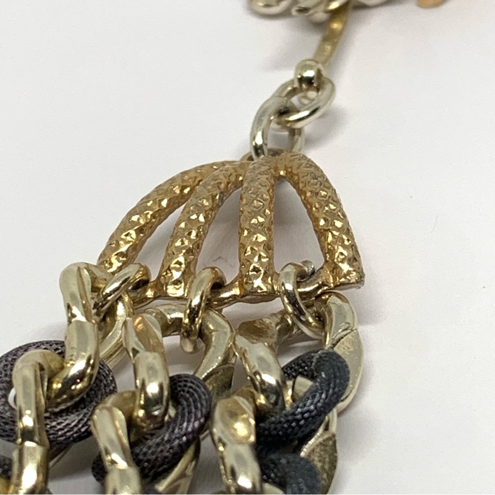 Vintage Sarah Coventry Silver Tone Tiered Chain Link Mesh Necklace Signed 22" - Picture 6 of 6